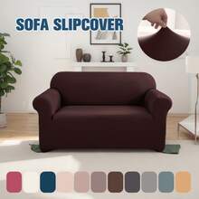 Ensemble de housses élastiques pour canapé, housses de meubles en spandex pour canapé, causeuse, fauteuil, anti-froissage, protecteur de meubles (gris clair, lait) Housse de canapé super extensible - Housse de canapé en spandex douce et antidérapante