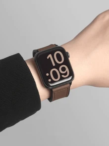 硅胶皮革表带，适用于 1/2/3/4/5/6/7/8/9/10/SE/Ultra 系列，磁性快速释放，防汗透气，商务休闲，男女通用