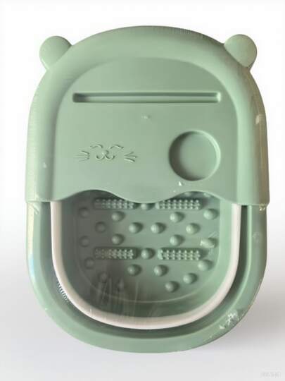 Faltbares Fußbad, Tiefen-Fußmassagegerät, platzsparender Fußwäscher für zu Hause, tragbares Reise-Fußbad (Blau/Grün/Orange)