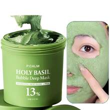 Bubble Deep Mask – Holy Basil & Carbonated Water For Cleansing Pores & Blackheads, Korean Clay To Bubble Wash-Off Pack – Holy Basil And Carbonated Water For Cleansing Pores And Blackheads, Clay Bubble Wash Off Pack – Deep Cleansing Of Pores And Blackheads With Carbonated Water, Deep Cleansing Of The Face - màu xanh lá - Xem 1