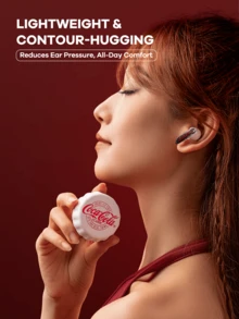 Coca Cola Coca-Cola Wireless Earbuds, Bottle Cap Shaped, Wireless Stereo Earphones, Mini Earbuds, Comfortable Headphones, Earphone Design, Active Noise Cancelling, Gift For Lover, Christmas/New Year/Special Occasion Gift - Multicolor - View 3