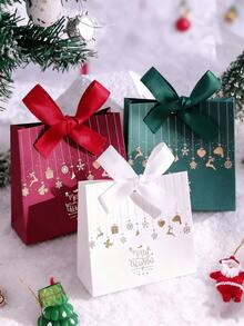 10个装圣诞糖果盒，圣诞礼品包装盒，简约时尚礼品袋，款式简约大方，带有烫金图案，是节日礼品袋的理想之选。 - 彩色 - 查看 2