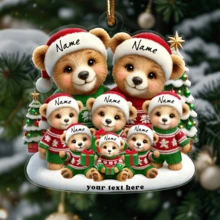 Personalized Elephant Family Christmas Decorations, Customized Bear Christmas Decorations, Gifts For Family Members For Christmas, Customized Family Name Decorations,Elegant Living,Artful Living - Bear - View 10