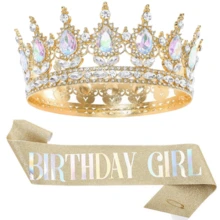 2pcs/Set Shiny Metallic Crown & Shoulder Strap Set, Regal Style, Suitable For Birthday Party, Bridal, Wedding, Christmas Party, Women Costume Headpiece, Hair Accessories, Coronas, Tiara