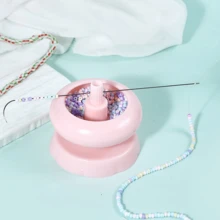 KLONKEE Herramienta manual giratoria para rellenar cuentas, para hacer joyas con cuentas, tazón giratorio para cuentas, herramienta accesoria DIY, para hacer cadenas, pulseras y collares [Albaricoque] - Multicolor - Ver 4