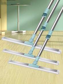 1pc Telescopic Floor Squeegee + Floor Brush Magic Broom, Household Scraper, Bathroom Squeegee, Large Size Floor Scraper, Suitable For Indoor Cleaning, Glass, Hair, Fine Dust, Liquid, Smooth Floors - Multicolor - View 3