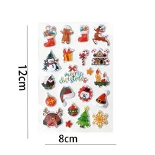 5/10/20 Stücke Weihnachts-Bubble-Sticker 3D Cartoon Weihnachtsmann & Rentier Sticker für Kinderdekoration