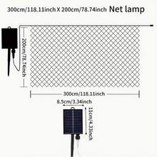 1 Pack 2m X 3m Solar Powered LED Christmas Net Lights, IP65 Waterproof, 8 Modes, Low Voltage Mesh String Lights, Suitable For Christmas Tree, Shrubs, Wedding, Garden, Outdoor, Indoor Thanksgiving Christmas Halloween Decor, With Solar Panel, Landscape Lighting Decoration - 太陽能網燈 - 查看 11