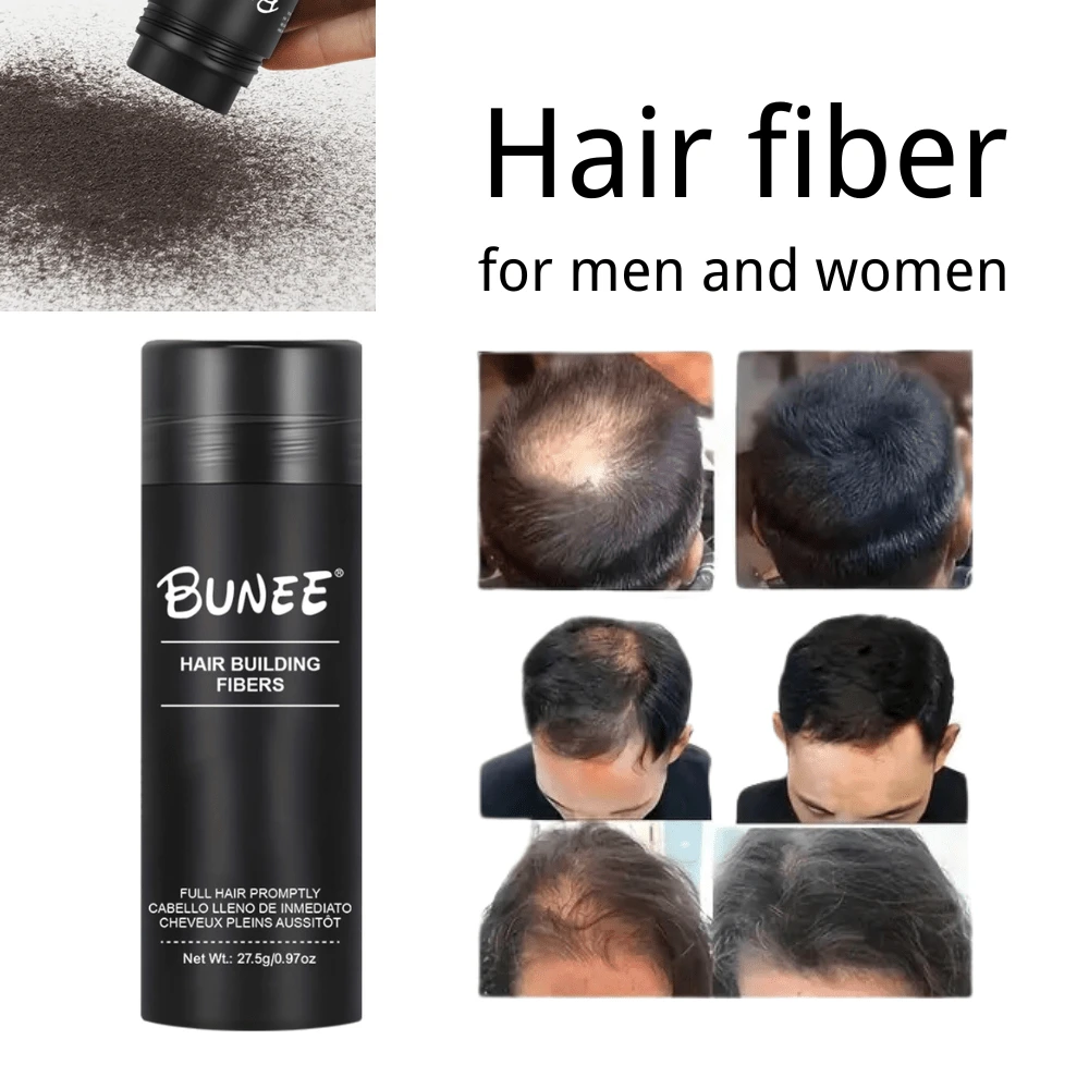 27.5g Bunee Hair Fiber Bottle, Physical Hair Thickening, Instant Volume, Invisible Care, No Heavy Feel, Natural Appearance, Suitable For All Types Of Thin Hair