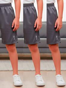 Kit Of 3 Bermuda Shorts For Boys And Girls, Flannel With Side Pockets, 8 To 16 Years Old - 灰色 - 查看 1