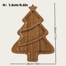 Christmas Eve, Christmas, Holiday Party Dessert Tray, Candy Tray, Special Christmas Tree Style-Wooden Decorative Tray, Coaster, Dessert Tray, Candy Tray, Snack Tray, Cheese Tray, Decorative Tray, Surprise Gift For Family And Friends, Photo INS Style. - Mocha Brown - View 8