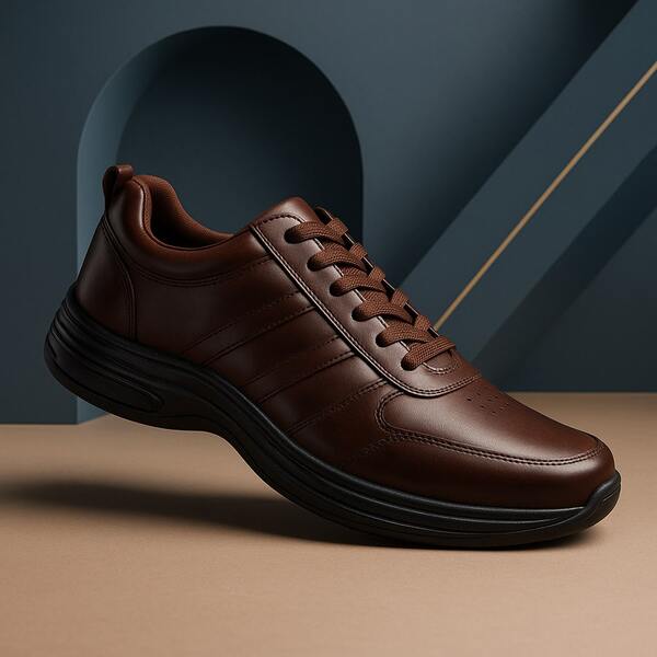 Sapato Confort Café Preto Masculino Couro Dia A Dia Estilo tênis Macio Ortopédico Confortável