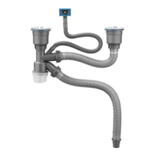 Cespol Desagüe Fregadero Cocina Baño Tubo Doble Flexible - Gris - Ver 9