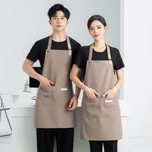 1pc Durable Waterproof Canvas Apron For Chef, Suitable For Restaurant, Hotel, Bakery, Salon, Nail Salon, Gardening, Household Cleaning, BBQ, Hairstylist