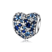 1 pièce Pendentif charm en argent sterling S925 à la mode en forme de cœur et de trèfle en zircone, convient pour le port quotidien des femmes/filles, cadeau d'anniversaire/fête