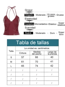 Top ajustado Latex Halter sin espalda sin mangas rojo ,Ropa de calle para mujer - Rojo - Ver 10