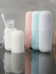 Porta Escova Dentes Canelado Tampa Banheiro Viagem Organizador Protege Escovas Pasta Higiene Candy Color