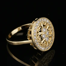 1PC Women Retro Zirconia Ring Bride Princess Engagement Wedding Band Anniversary Birthday Christmas Gift Rings For Mom Wife Girlfriend Ring Jewelry Size 5-11# - Gold - View 5