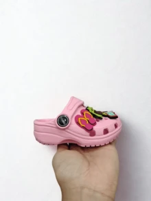 Chinelo Infantil Estilo Babuche Corfly Leve 100% EVA Broches - Rosa chiclete - Visão 6