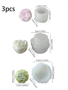 多款牡丹、玫瑰熊、百合、玫瑰和花苞蜡烛模具 - 情人节、感恩节、圣诞节、万圣节、复活节礼物 | DIY蜡烛和肥皂模具，完美的家居装饰和送给女友和母亲的礼物 | 花卉设计 | 婚礼季、母亲节礼物制作材料 - 白色 - 查看 8