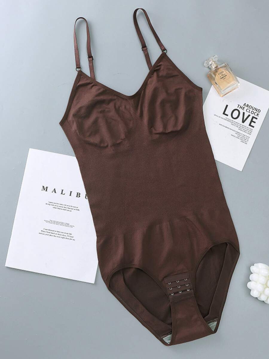 Seamless Shapewear Corset Set – Waist Trainer, Tummy Control & Butt Lifting Hip Slimmer - Coffee Brown - View 1