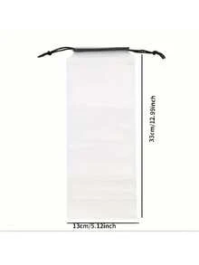 2/5 peças bolsa de armazenamento tipo guarda-chuva semitransparente, à prova d'água e fosca com cordão - bolsa organizadora reutilizável, portátil, para uso doméstico e externo