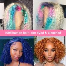 13x4 Deep Wave Lace Front Bob Wigs Human Hair Pre Bleached HD Transparent Lace Frontal Bob Wigs Human Hair For Women Blonde 613 Curly Glueless Wigs Human Hair With Baby Hair - S613 - View 9