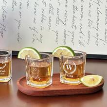 Personalized Mini Whiskey Glass, Groomsman Custom Gift, Laser Engraved Glass Cup, Wedding Party Whiskey Glass, Wedding Favor, Groomsman Gift, Personalized Mini Whiskey Glass, Engraved Groomsman Design, Groom Beer Mug, Wedding Party Engraved Glass, Groomsman Engraved Beer Mug - Transparent - View 6