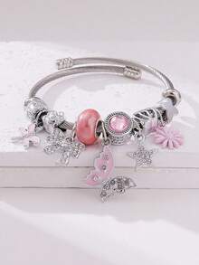 1 pieza Elegante y lindo brazalete con cuentas de cristal en forma de corona, moño y corazón, gran opción de regalo para Navidad, Halloween, familia y amigos