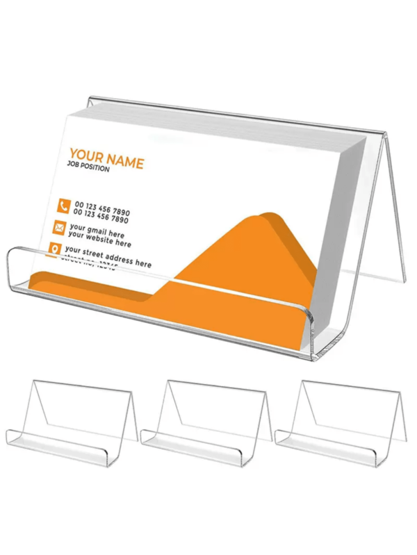 1 Stücke, Acryl Kartenhalter, Kartenhalter Displayhalter, transparenter Kartenhalter, Kunststoff Kartenspeicherbox für den Schreibtisch, Kapazität: 50 Stücke