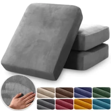 1PC Soft Velvet Sofa Cover Elastic Plain Sofa Seat Cushion Covers Pet-Friendly Removable Warm Couch Slipcovers Home Decor