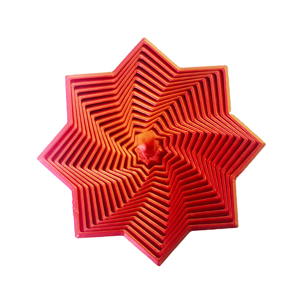 3D Printed Expanded Sensory Fidget Star, Fractal Fidget Hexagon With Handles, Honeycomb Whirling Spiral Design, Stress Relief Whirling Spiral - Multicolor - View 7