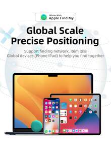 AirTag Alternative Global Locator, GPS Tracker, Pet Anti-Lost Device, Car Locator, Remote Precise Tracking, One-Touch Calling, Long-Lasting Battery, IP67 Waterproof, GPS Tracker Compatible With "Find My Global" Platform, Suitable For Elderly, Kids, Pets, Cars, Keys, Bags, Anti-Lost Reminder & Tracking (IOS Only)