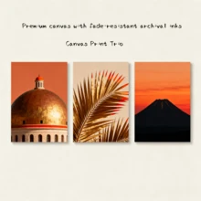 ​​Custom 3-Panel Wall Art Set - Modern Botanical & Mountain Landscape Canvas Print Trio For Office Decor, Living Room Gallery Wall, Housewarming Gift