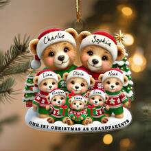Personalized Elephant Family Christmas Decorations, Customized Bear Christmas Decorations, Gifts For Family Members For Christmas, Customized Family Name Decorations,Elegant Living,Artful Living - Bear - View 6
