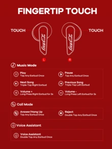 Coca Cola Coca-Cola Wireless Earbuds, Bottle Cap Shaped, Wireless Stereo Earphones, Mini Earbuds, Comfortable Headphones, Earphone Design, Active Noise Cancelling, Gift For Lover, Christmas/New Year/Special Occasion Gift - Multicolor - View 8