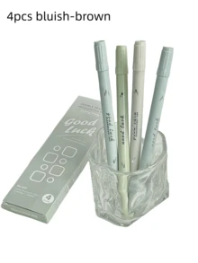 4pcs Double-Headed Fluorescent Highlighter Pens, Quick-Drying, School & Magazine Supplies, Fine Tip & Chisel Tip Cute Highlighters And Colored Markers, Back To School