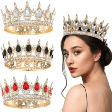 2pcs/Set Shiny Metallic Crown & Shoulder Strap Set, Regal Style, Suitable For Birthday Party, Bridal, Wedding, Christmas Party, Women Costume Headpiece, Hair Accessories, Coronas, Tiara