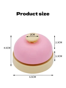 1pc Metal Buzzer Button, Calling Bell Buzzer Suitable For Front Desk Serving Bell, Pet Puzzle Button - Pink - View 3