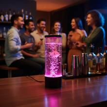 QUIGO Bubble Fish Lamp Aquarium Fish Tank Light Mood Light Cool Gift Color-Changing 3 Floating Fake Fish Aesthetic Home Office End Table Decor Gaming Room Auto Color Change - C-黑色 - 查看 7