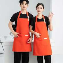 1pc Durable Waterproof Canvas Apron For Chef, Suitable For Restaurant, Hotel, Bakery, Salon, Nail Salon, Gardening, Household Cleaning, BBQ, Hairstylist