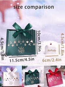 10个装圣诞糖果盒，圣诞礼品包装盒，简约时尚礼品袋，款式简约大方，带有烫金图案，是节日礼品袋的理想之选。 - 彩色 - 查看 6