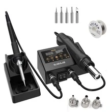 ILIBILIB 600W Quick Heat Constant Temperature, Precise Temperature Control Rework Soldering Station 2-In-1 Hot Air Gun Soldering Iron Kit - UK Plug(220-240V) - View 11