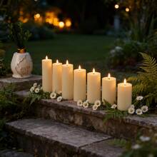 1pc/12pcs Flameless Electronic Candles + 1pc Large LED Electronic Candle Light, 30cm/35cm Height, Christmas Decorative Candles With Remote Control, Battery Powered Flickering Candles With Realistic Warm Glow, Portable Patio Porch Atmosphere Light, Birthday Hotel Wedding Decor Candle Lights, Holiday Atmosphere Candles | Holiday Home Decor | LED Lighting Candles - Multicolor - View 5