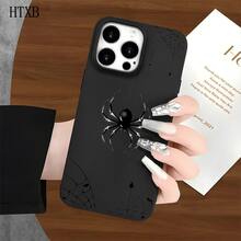 Fundas y protectores para teléfono con diseño de araña negra y orificios grandes. Compatibles con phone 16 Pro Max, 16, 15 Pro, 14, 14 Plus/14 Pro Max, 13, 13 Pro, 12 Pro, 11/11 Pro. Regalos para cumpleaños y festividades - Blanco - Ver 5