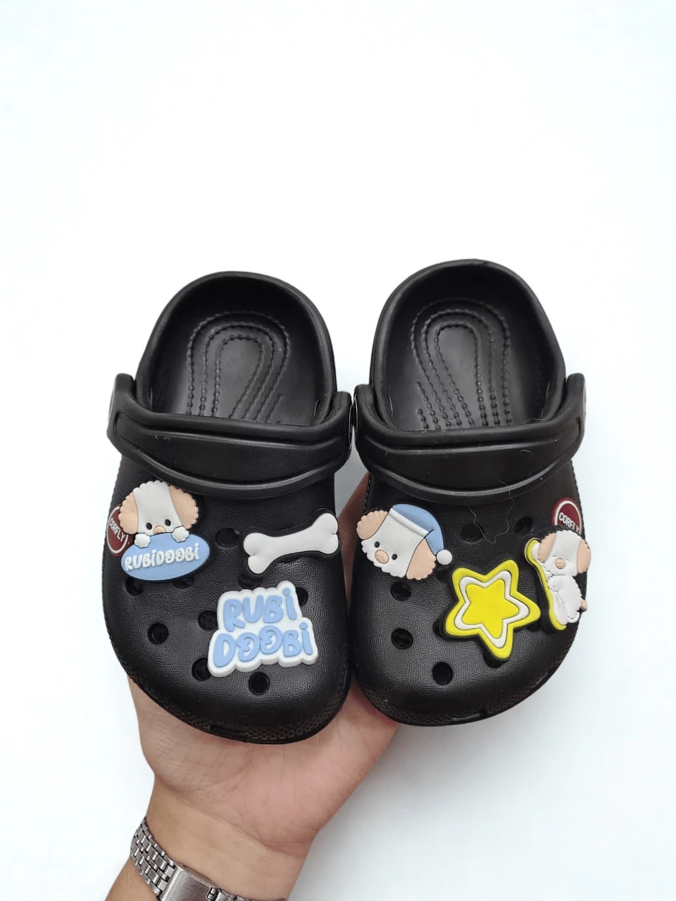 Children's Flip Flops, Corfly Style, Lightweight, 100% EVA, Brooches - 黑色 - 查看 1