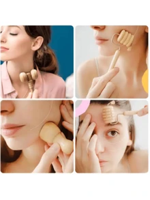 1pc Wooden Massage Tool For Body Relaxation, Can Be Used For Massaging Muscles Of Abdomen, Legs, Back, Neck, Shoulders, Waist To Relieve Tension, Wooden Scraping Gua Sha Massage Tool, Suitable As Holiday Gift For Friends - Beige - View 6