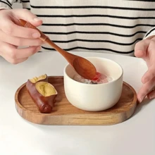 Multi-Functional Acacia Wood Tray - Perfect For Snacks, Fruits, Desserts, Etc. - Ideal For Family Gatherings, Restaurant And Kitchen Decoration, Dessert Tray, Decorative Tray, Cake, Nut Tray, Candy Tray, Christmas, Christmas Eve, Easter, Party Picnics, Serving Plates And Other Holiday Gifts, Practical Kitchen Tool - Yellowish Brown - View 9