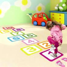 1 Set - Hopscotch Game Stickers, Numeric Pattern Game Stickers, Interactive Educational Game Stickers, Suitable For Room, Living Room - Birthday Gift - Easter Gift - New Year Gift - Valentine's Day Gift - Perfect Gift - Gift - Toys - Games - Multicolor - View 4