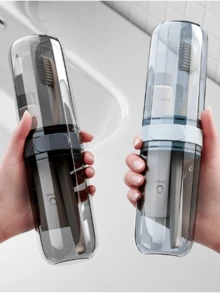 1/2/3pcs Travel Wash Cup Set, Includes Portable Toothbrush Storage Box & Rinse Cup, Suitable For Home & Outdoor Use. Comes With Transparent Storage Box To Neatly Organize Toiletries, Dust-Proof, Moisture-Proof And Easy To Carry. Includes DIY Stickers For Customization. The Travel Size Rinse Cup Meets Outdoor Cleaning Needs, Lightweight And Space-Saving. Suitable For Student Dorms, Business Trips, Hotel Stays, Outdoor Travel And Other Scenarios, Making Wash & Storage More Convenient, An Essential Travel Accessory.